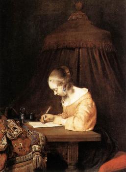 Gerard Ter Borch : Woman Writing A Letter